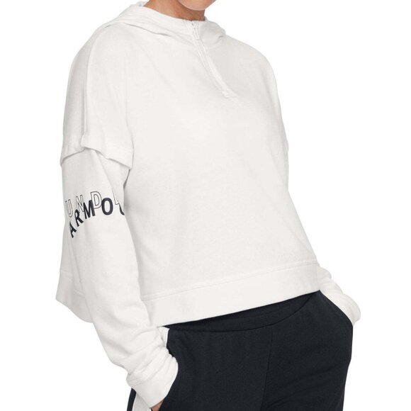 Under Armour Womens Rival Half zip Hoodie Color:Onyx White/Black Size:Small - Picture 1 of 1